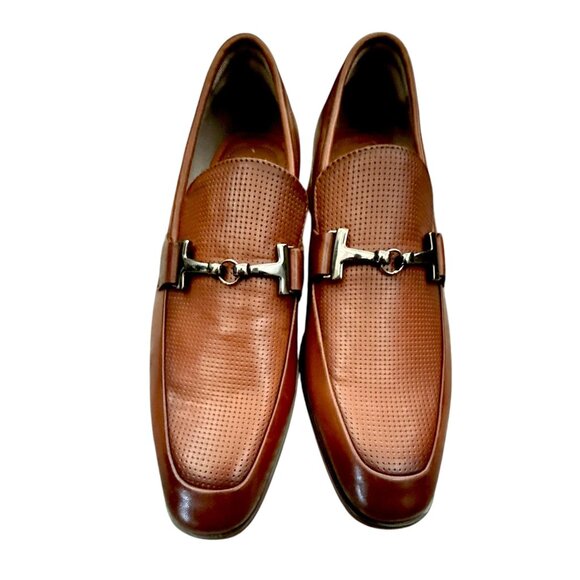 Steve Madden SMITHUN Mens Brown Leather Loafers With Metal Detail 8 NWOB main image 8